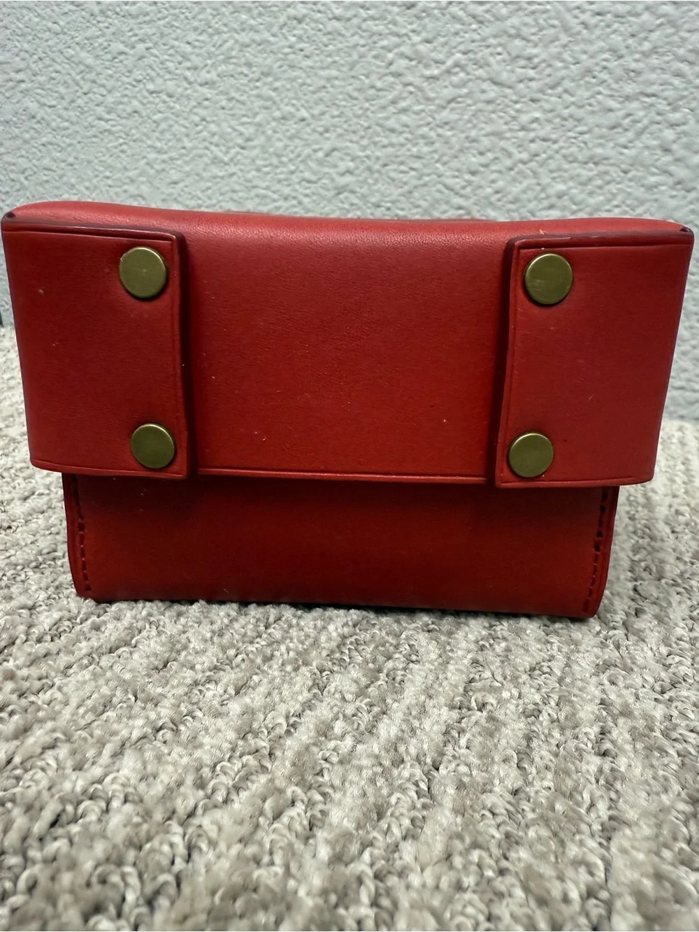 RARE Vintage Coach Bleeker Chilli Red Leather Decorative Box